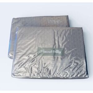 NEW Set Of 2 Peacock Alley ALYSSA MATELASSÉ Std Dark Gray Shams Quilted